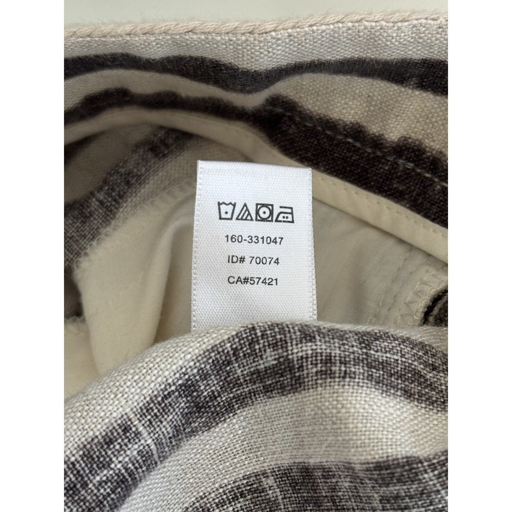 Ann Taylor LOFT 100% Linen Striped Skirt Knee Length Size 4 Classic with Pockets - Picture 7 of 10